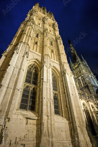 Rouen - The cathedral at night