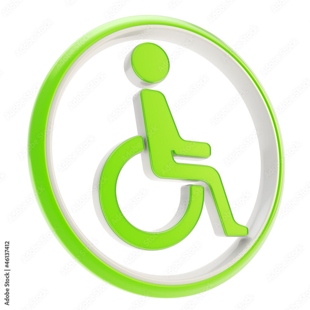 Disabled handicapped person icon emblem isolated Disabled handicapped person icon emblem isolated