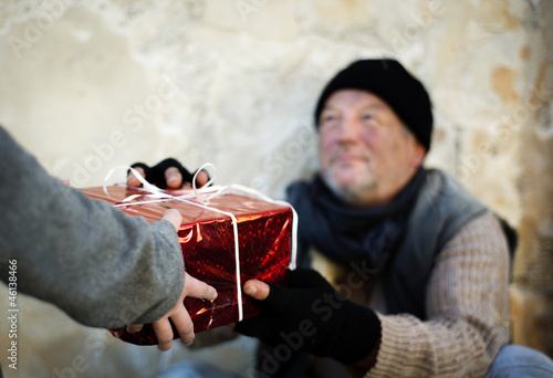 Christmas gift for homeless man photo