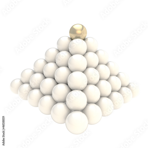 Pile pyramid of glossy sphe...