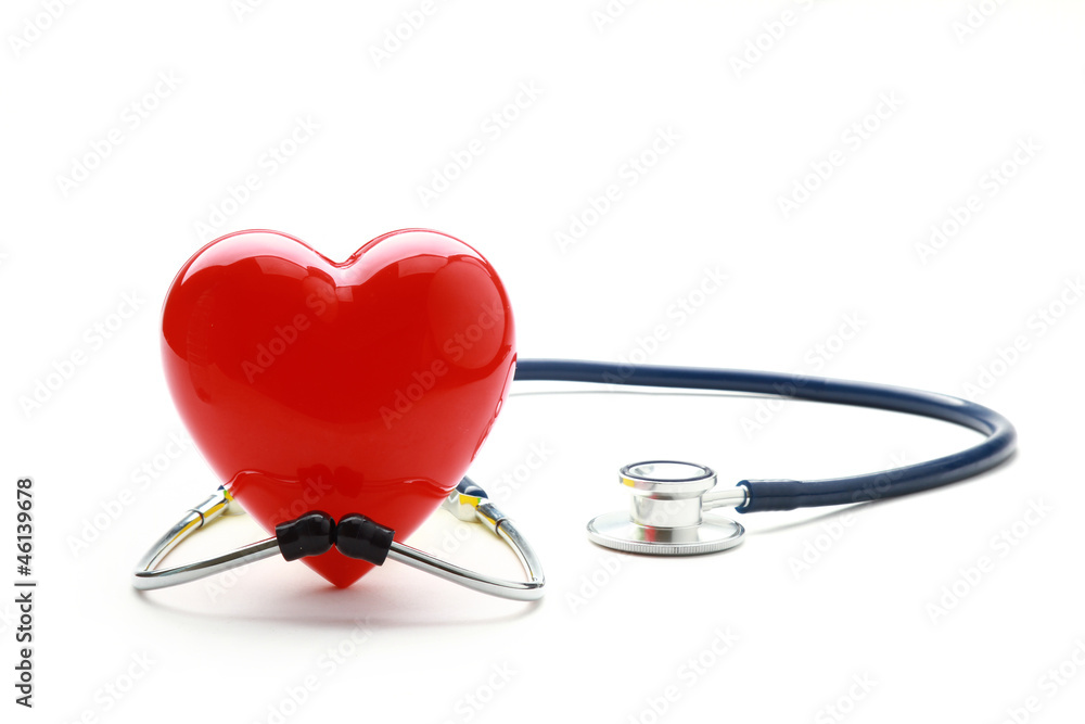 An image of a stethoscope and a red heart An image of a stethoscope and a red heart