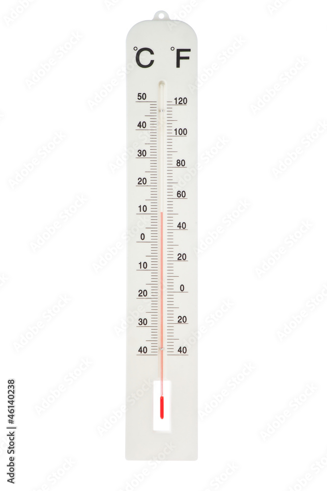 Atmospheric plastic thermometer. On a white background. Atmospheric plastic thermometer. On a white background.