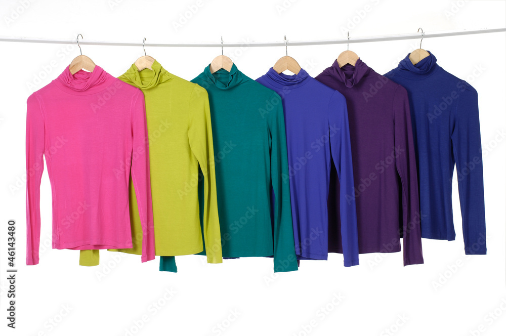 colorful clothing on hanger rack display colorful clothing on hanger rack display