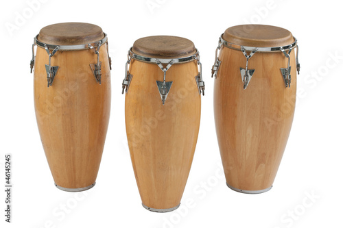 Fototapete Three of congas the percussion of music band
