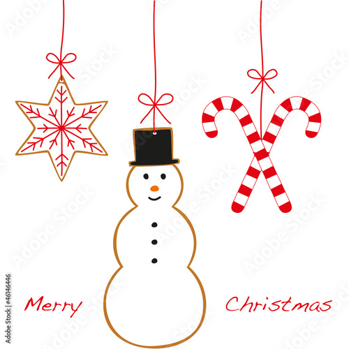 cookies schneemann, stern und zuckerstangen