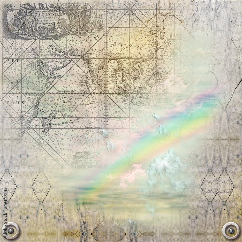 Obraz premium Marble background and rainbow