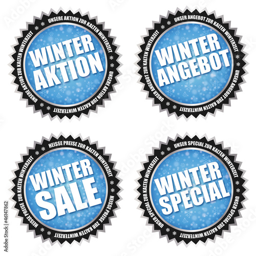 Winter Buttons - Sale - Angebot - Special - Blau/Schwarz/Silber
