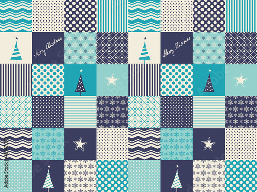 seamless patchwork christmas pattern
