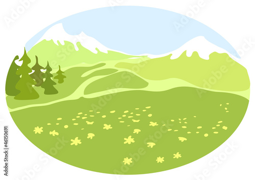 Meadow in a mountain valley.