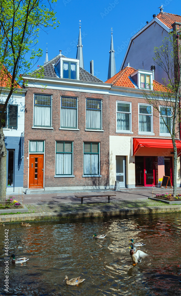 Vintage Houses on Canals, Delft