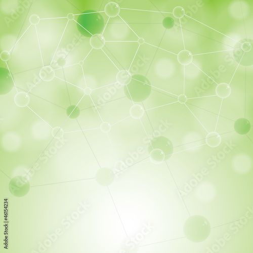 Molecule illustration green background