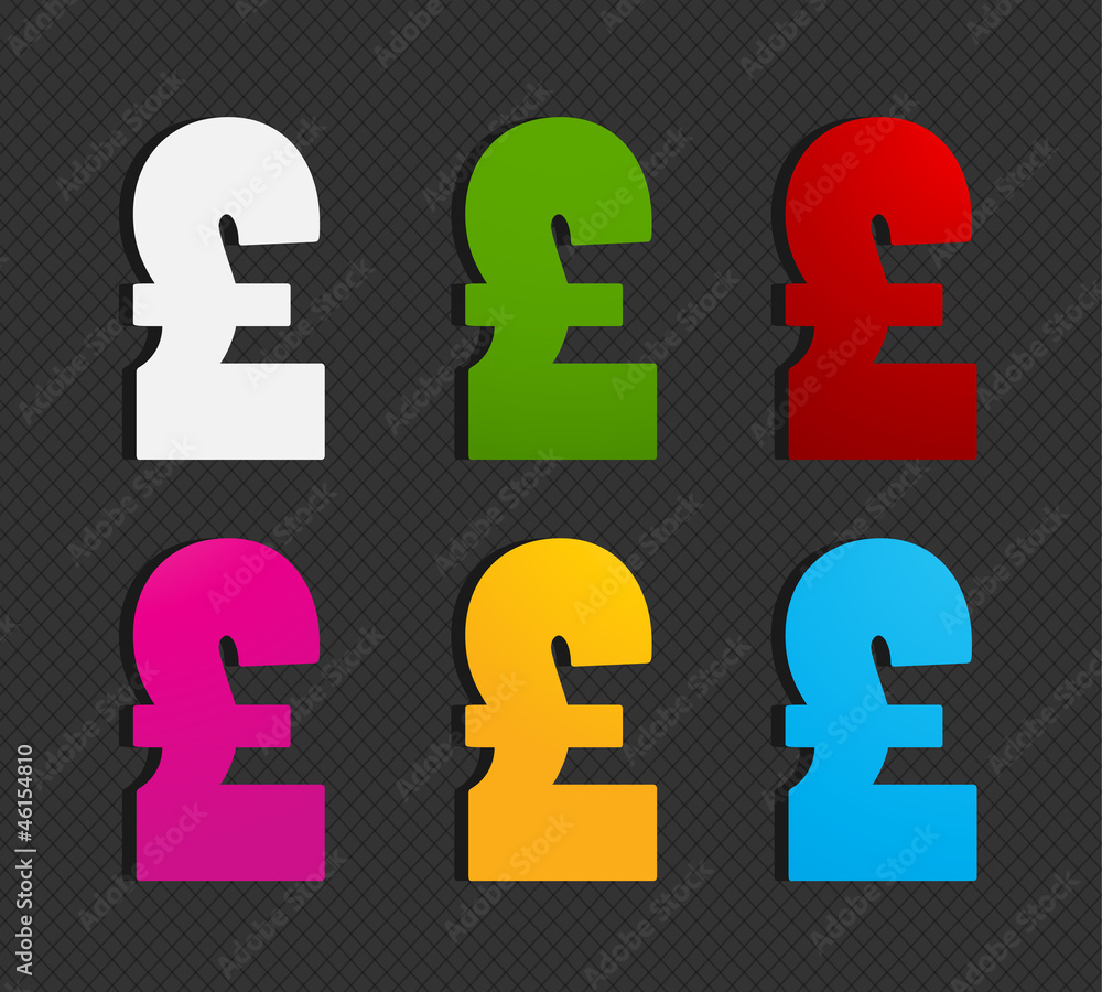 colorful british pound icons