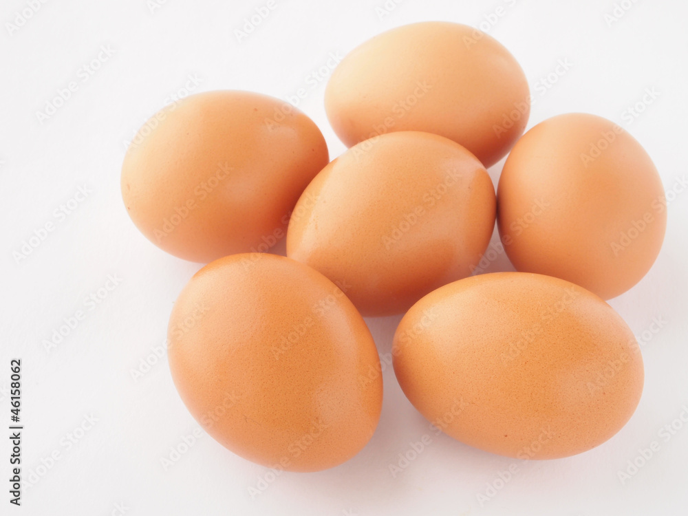 Japanese fresh brown eggs isolated on white background Japanese fresh brown eggs isolated on white background