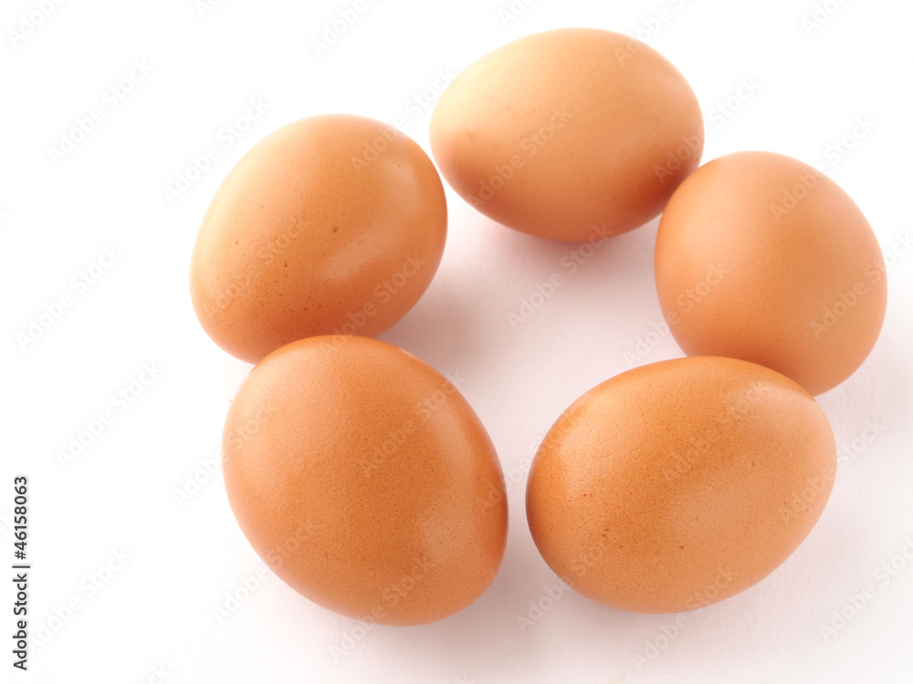 Japanese fresh brown eggs isolated on white background Japanese fresh brown eggs isolated on white background