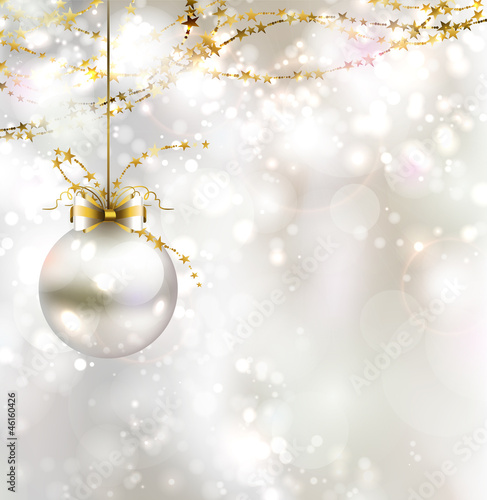 light Christmas background with light evening ball vector811