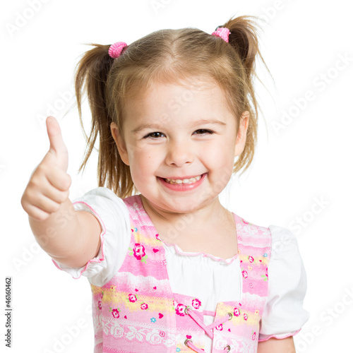 happy child girl with hands...
