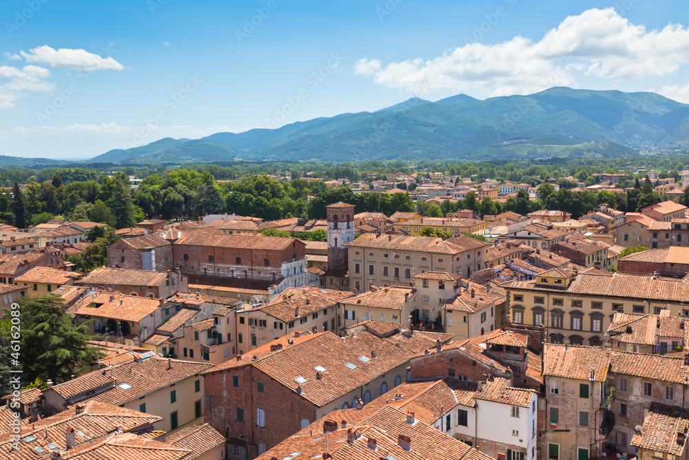 View over Lucca, Tuscany town