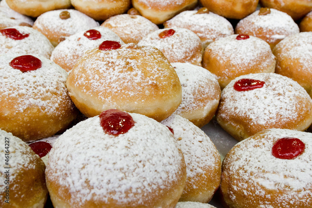 Chanukah Jewish Holiday Food - Sufganiot Donuts