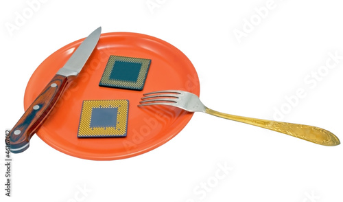 CPU on the red plate photo