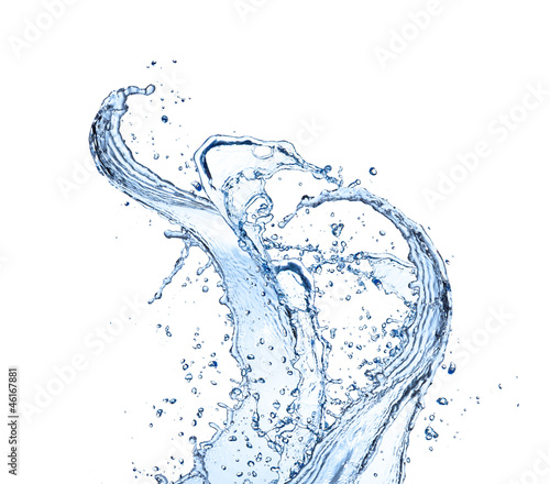  Water splashes isolated on white background