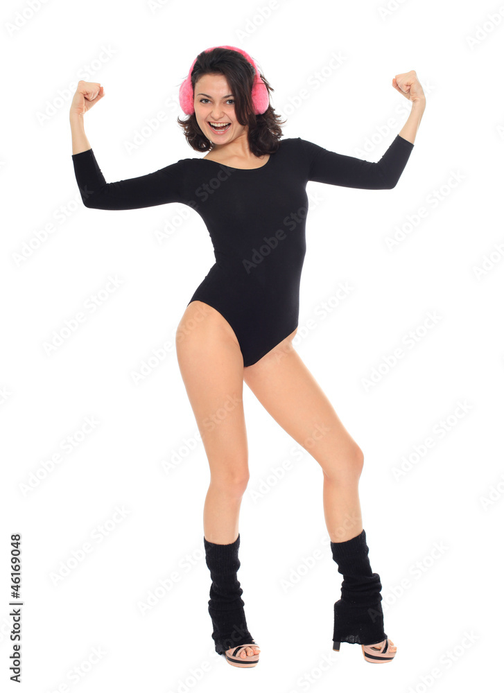Beautiful woman dancer. Isolated on white background Beautiful woman dancer. Isolated on white background