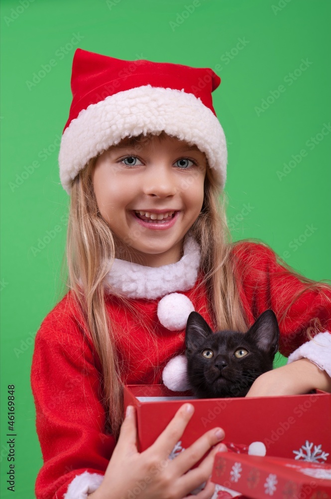 bambina con vestito di natale bambina con vestito di natale
