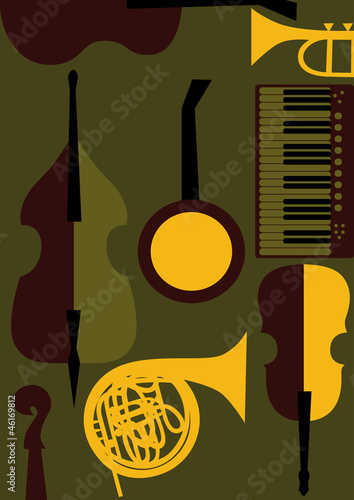 Strings, keyboards, wind  music instruments