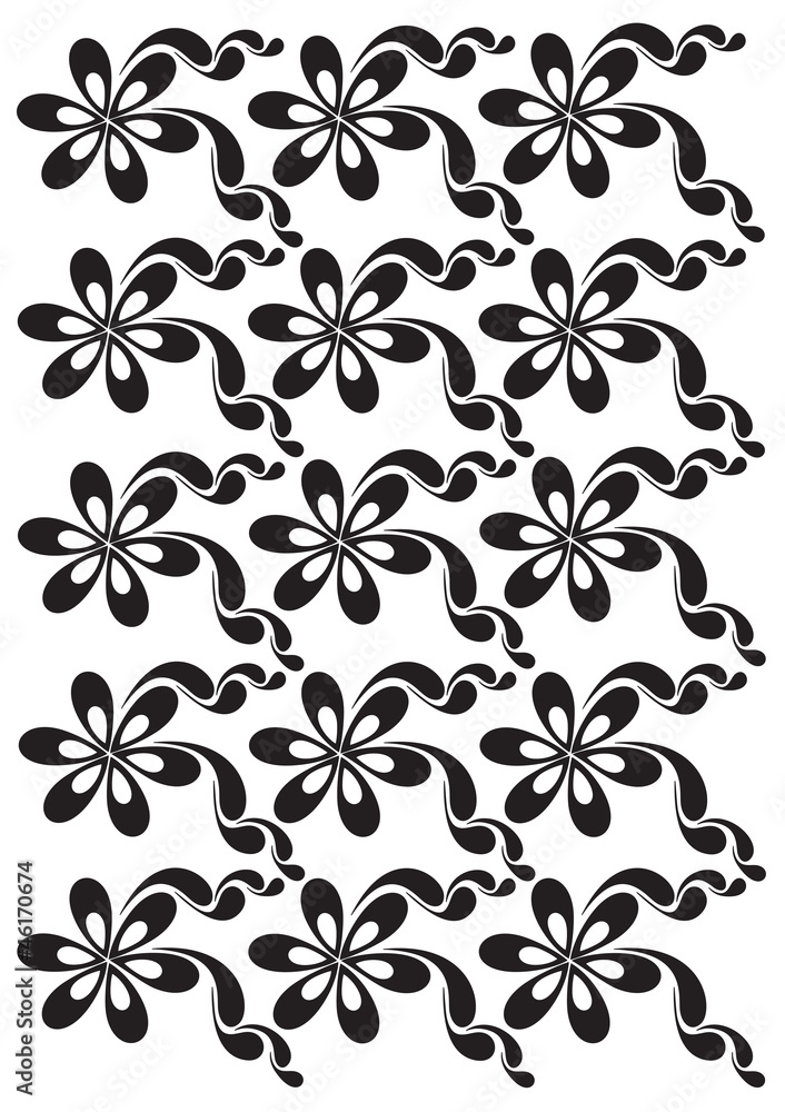 Fototapeta premium floral vector ornament with leaves and flowers