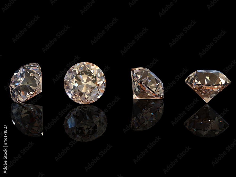 Collection of round cognac diamond isolated . Gemstone Collection of round cognac diamond isolated . Gemstone