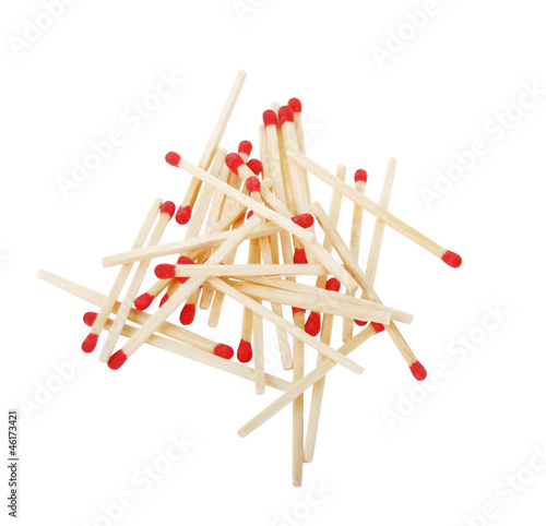 pile of matches isolated on white