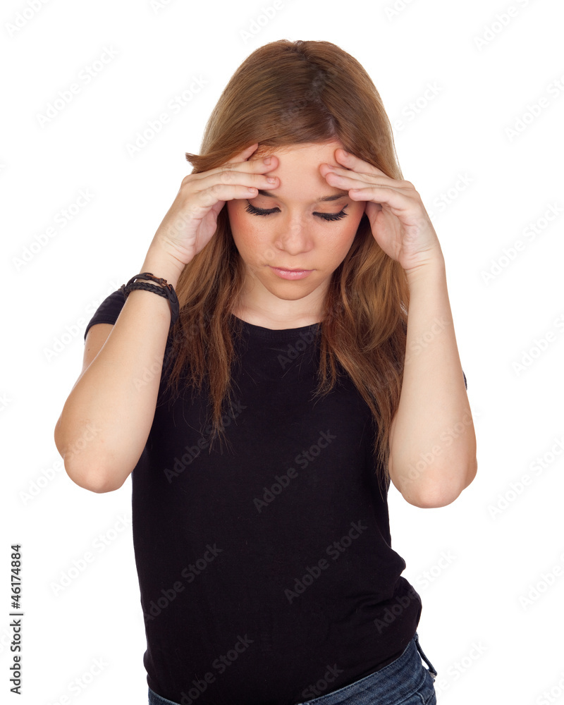 Aggressive woman with migraine Aggressive woman with migraine