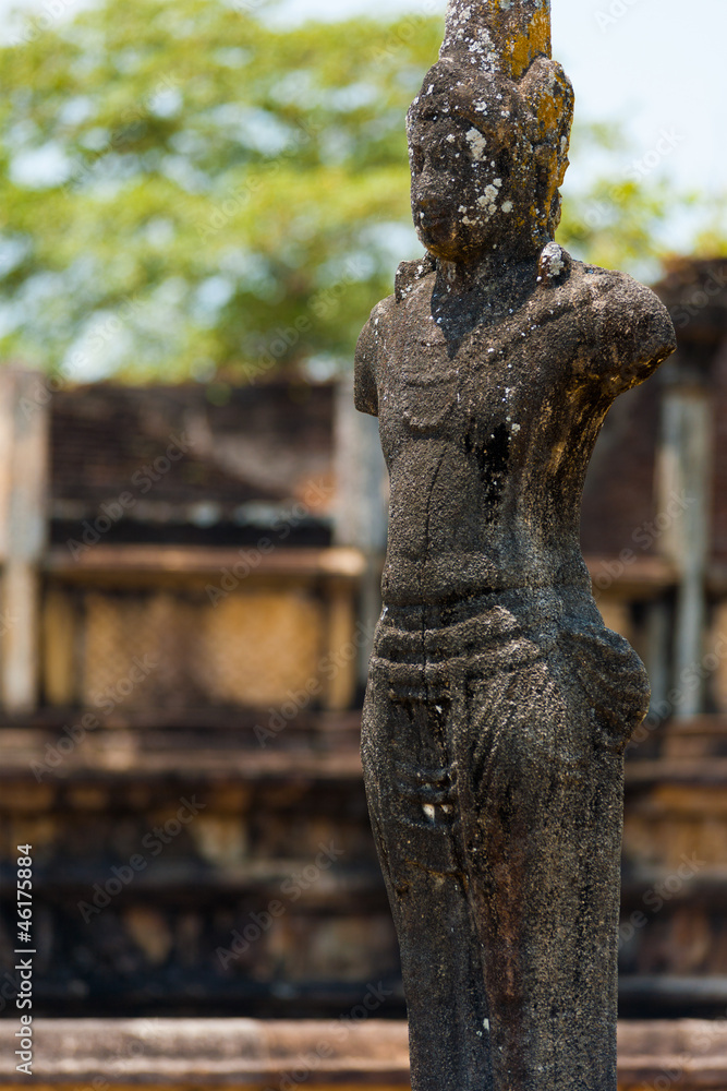 Outdoor Weathered Buddha Statue Polonnaruwa Ruins Outdoor Weathered Buddha Statue Polonnaruwa Ruins