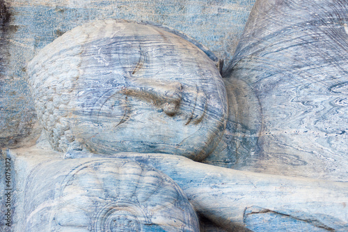 Closup Head Reclining Buddha Statue Polonnaruwa H © Pius Lee
