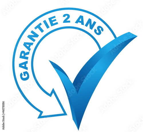 garantie 2 ans sur symbole validé bleu