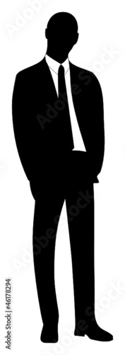 Silhouette eines stehenden Geschäftsmannes