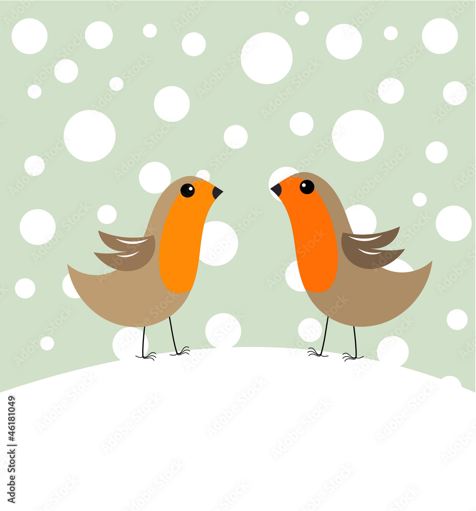 Bird couple in winter