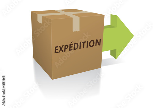 Icone carton d'expédition avec flèche