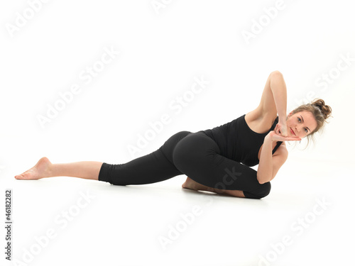 difficult yoga practice variation photo