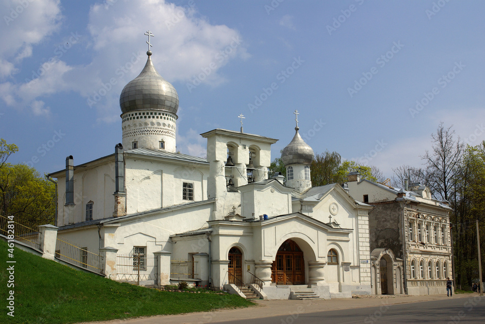 Pskov. Church in spring day, Russia