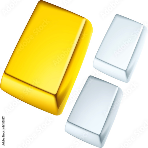 Gold, silver and platinum ingots