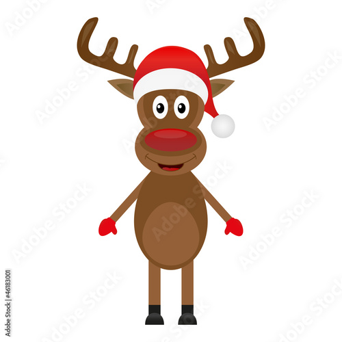 Christmas reindeer on white background