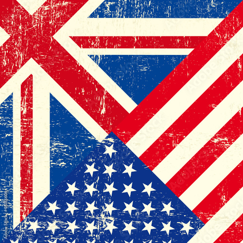 UK and american grunge flag