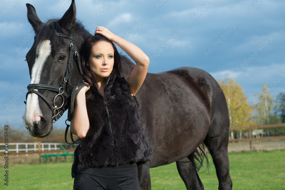 Sexy woman with horse Stock Photo Adobe Stock