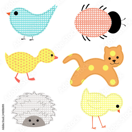 Set of young animals