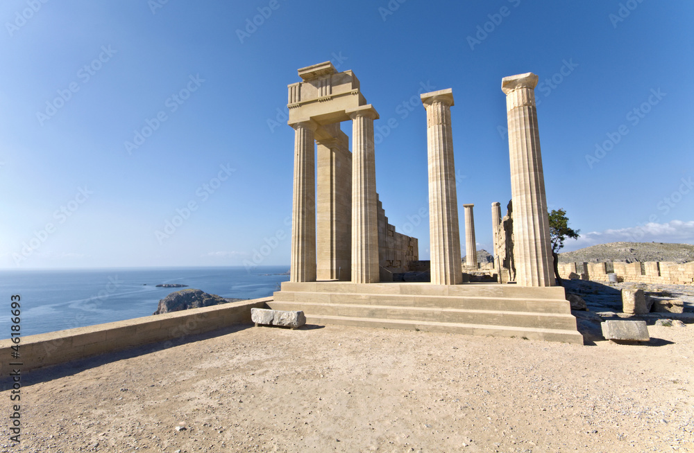 Temple of Apollo at Lindos, Rhodes island, Greece Temple of Apollo at Lindos, Rhodes island, Greece