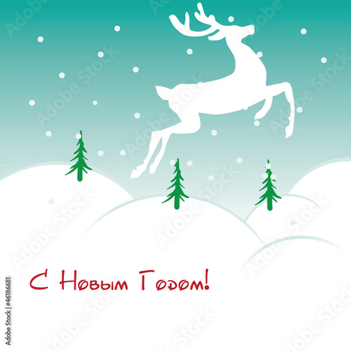 Christmas background with deer