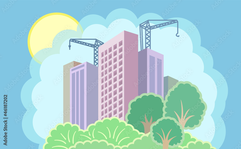 Fototapeta premium Sun City is under construction