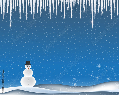 Vector winter snowman icicles