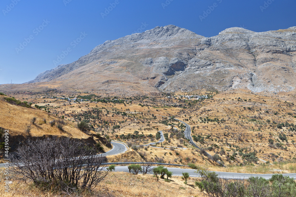 Mountainous landscape from Crete island in Greece