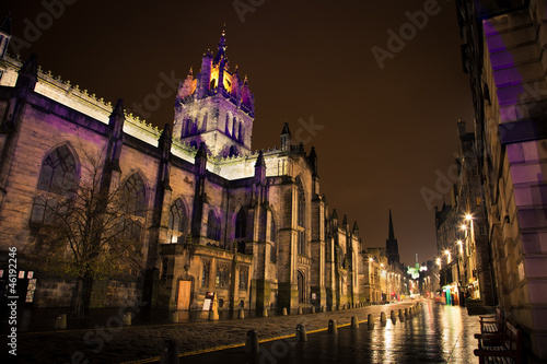 Royal Mile in the night. Edinburgh, Scotland